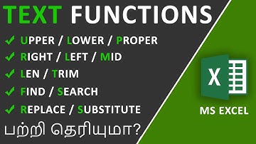 Text Functions in Excel in Tamil