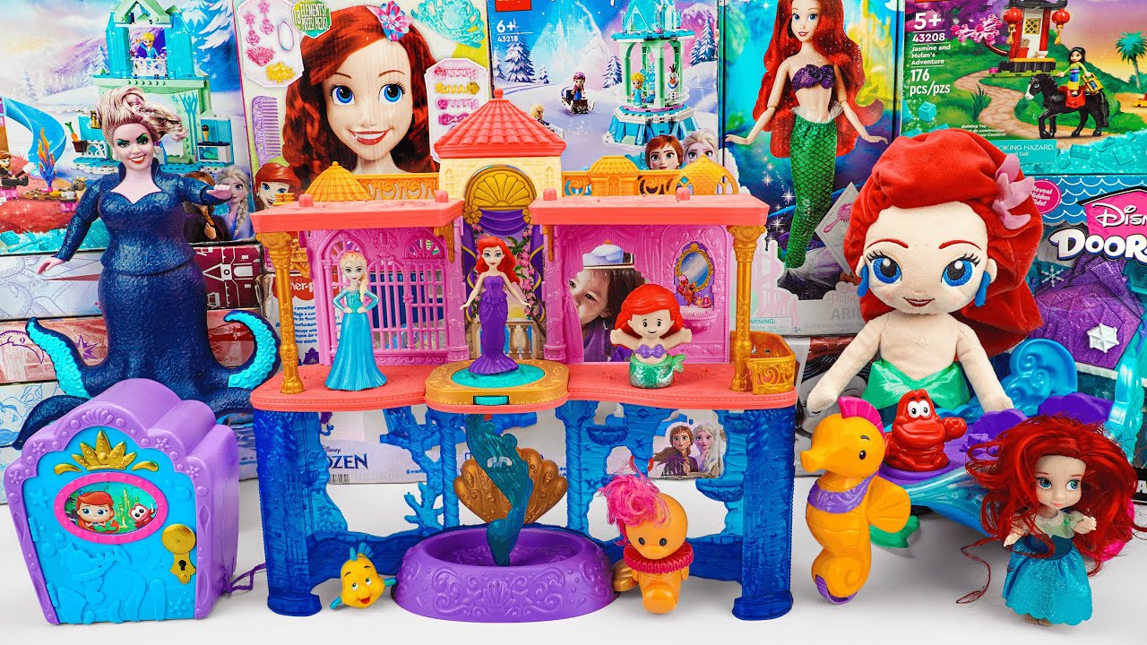 Unboxing Ariel Toys Series | Ariel's Land & Sea Castle Playset | Light-Up Sea Carriage Musical Toy