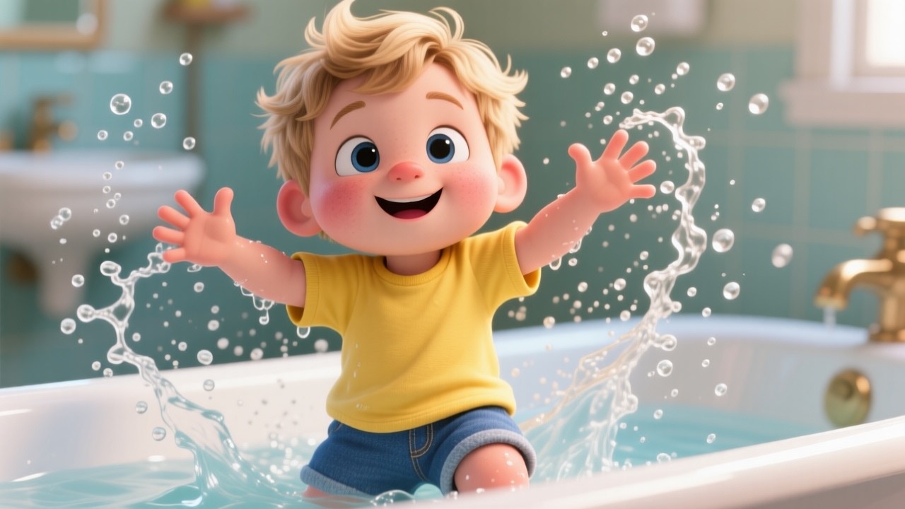 Bath Time Song 🛁 | Splish Splash Fun for Kids | Happy Toddler Nursery Rhyme