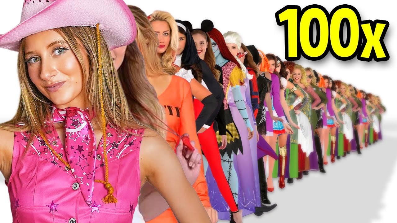 I TRIED ON 100 HALLOWEEN COSTUMES
