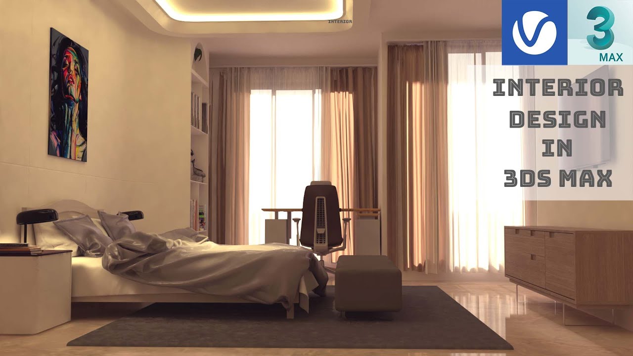 Bedroom design in 3ds max | 3ds max 2022 | interior design - YouTube