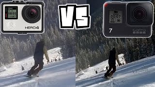 GoPro 7 VS Hero 4 Stability Test on Snow - Black VS Silver