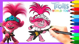 Coloring Queen Poppy Dressed as Barb in Trolls World Tour