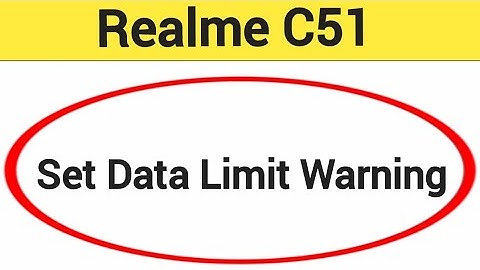 how to set data limit warning,Realme C51 me data limit kaise set karen