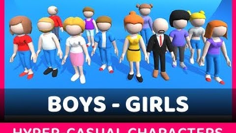 Hyper Casual Stickman Boys and Girls Characters