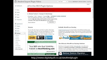 Datafeed Import Plugin for Wordpress - Tutorial on using the All in one SEO plugin