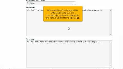 How to add default page content in CMS Made Simple - CMS Tutorials