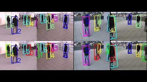 terrace1 multi person tracking results, color features vs deep features