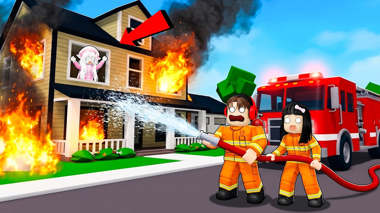 Yuta Mio 24 Jam Jadi Pemadam Kebakaran Selamatkan Warga Dan Rumah Kebakaran | ROBLOX