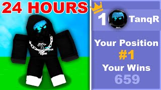 I got on the LEADERBOARD after 24 Hours in Roblox Bedwars..