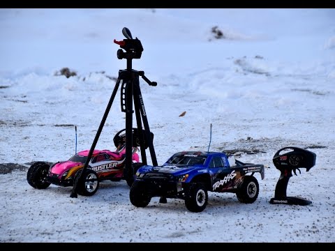 Traxxas Slash vs. Rustler in the snow - a normal video turns into a series of fails and bashing II