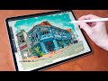 Loose Urban Sketching Style with Procreate - Shophouse 110