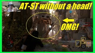 Star Wars Battlefront - AT-ST without a head! | It's a Chicken walker without head XD (AT-ST glitch) screenshot 5