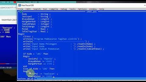 Program Pembayaran Tagihan Listrik Menerapkan Struktur Kendali IF | Pascal