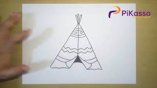 Teepee Easy Drawing Tutorial