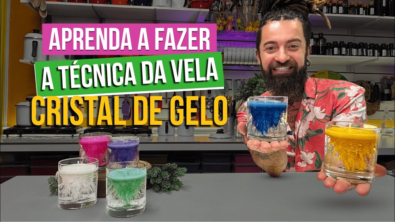 APRENDA A FAZER A TÉCNICA DA VELA CRISTAL DE GELO