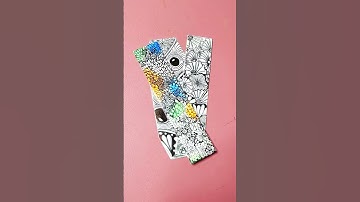 Zentangle bookmark ideas - art therapy - easy drawing exercise #zentanglepattern #blackpen #shorts