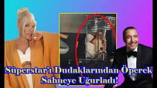 Cenk Eren… SÜPERSTAR’I DUDAKLARINDAN ÖPEREK SAHNEYE UĞURLADI!... #cenkeren #ajdapekkan #öpüşme