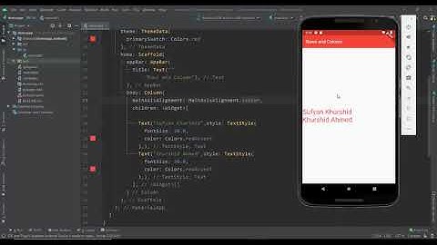 Flutter Tutorials | 5 - Rows and Column | In Urdu By Sufyan khurshid