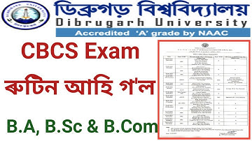 Dibrugarh University B.A B.Sc B.Com CBCS Exam Program 2021