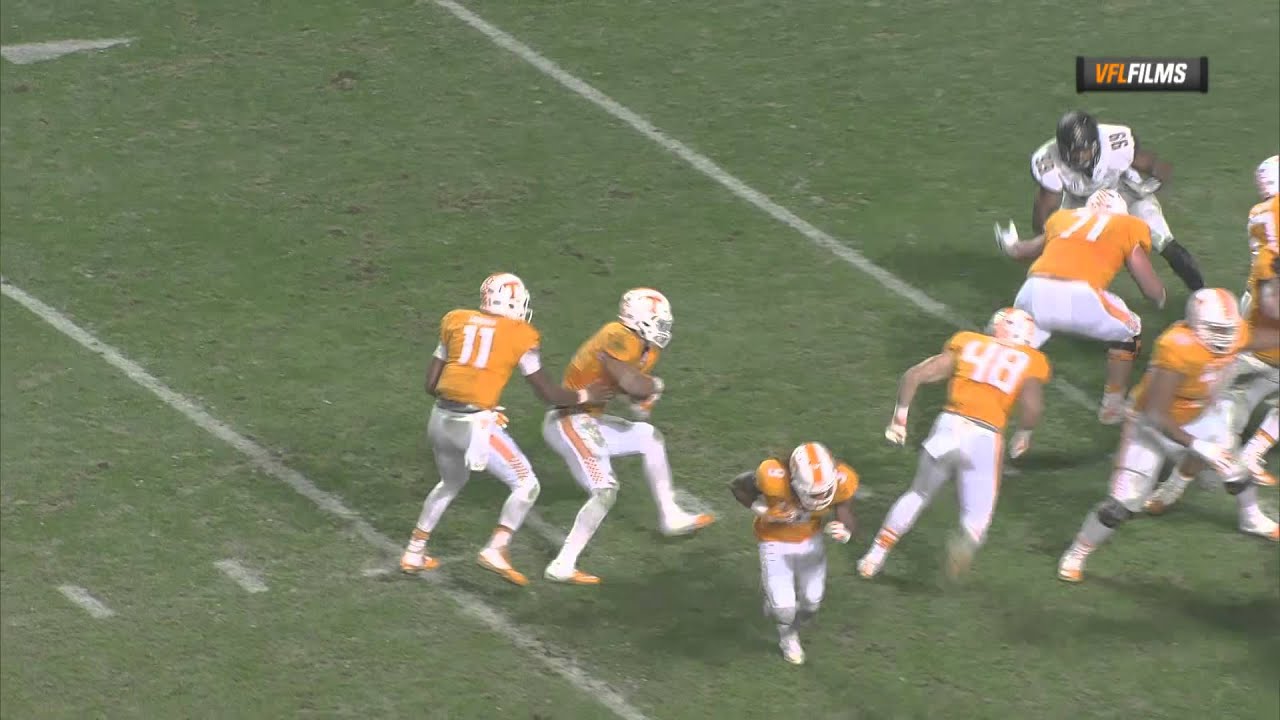 2015 ut vs vanderbilt hurd rushes for td youtube