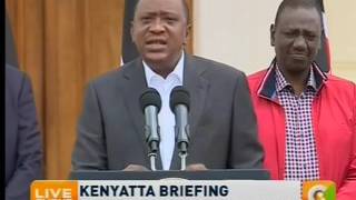 President Uhuru Kenyatta briefing from State House on Jubilee Primaries