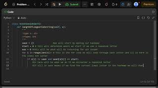 longest substring without reapeted charecter (python)