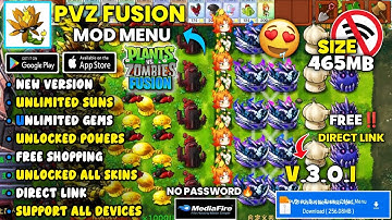 PVZ Fusion 🔥 Mod Apk v3.0.1 New 2025 - Plants Vs Zombies Fusion Mod Menu Apk v3.0.1