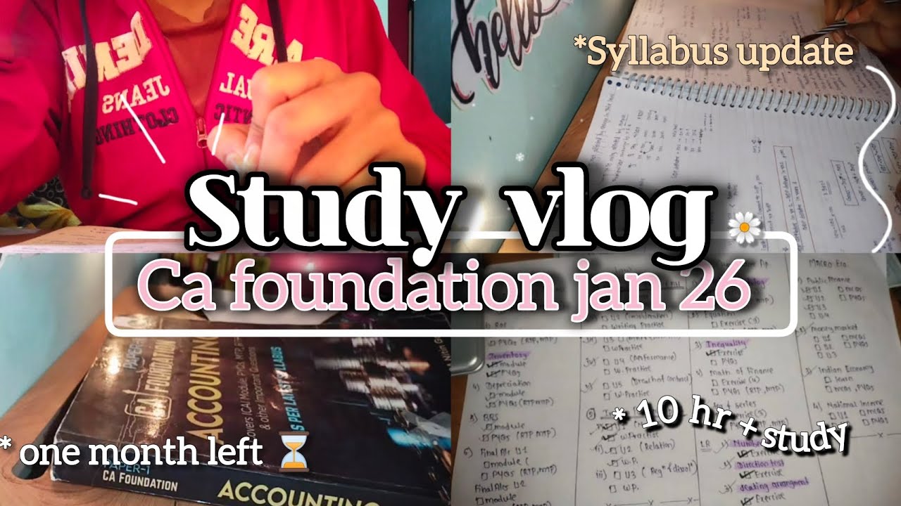 CA Foundation Jan 26 STUDY VLOG 📚 | 10hr +study ⏳| study routine ⏰| # ...