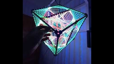 Fluorescent LED string art Cube