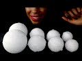 Ice Mukbang Satisfying Crunchy Sounds Ice Eating ASMR| Increasingly LARGER Snowballs!