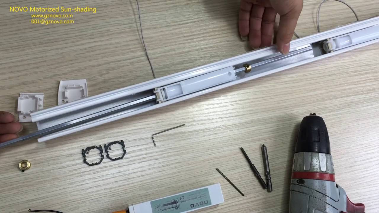 EL venetian blinds motor assembly 内置百叶组装 - YouTube