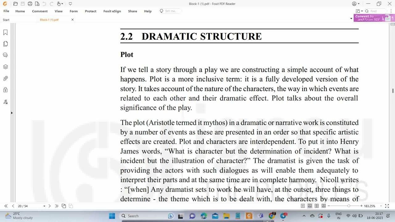 DRAMATIC STRUCTURE- Plot