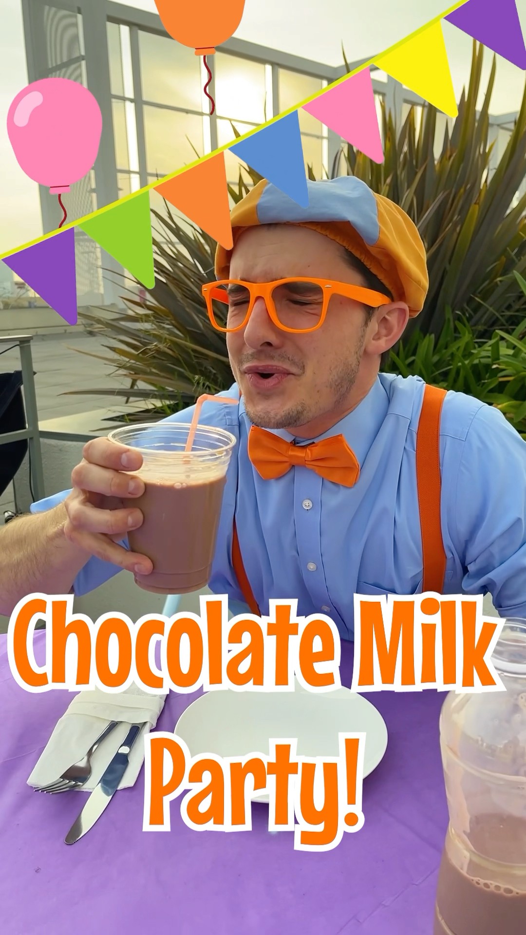 How to throw a Chocolate Milk PARTY ?! Blippi's Snack Hacks! #blippi #shorts