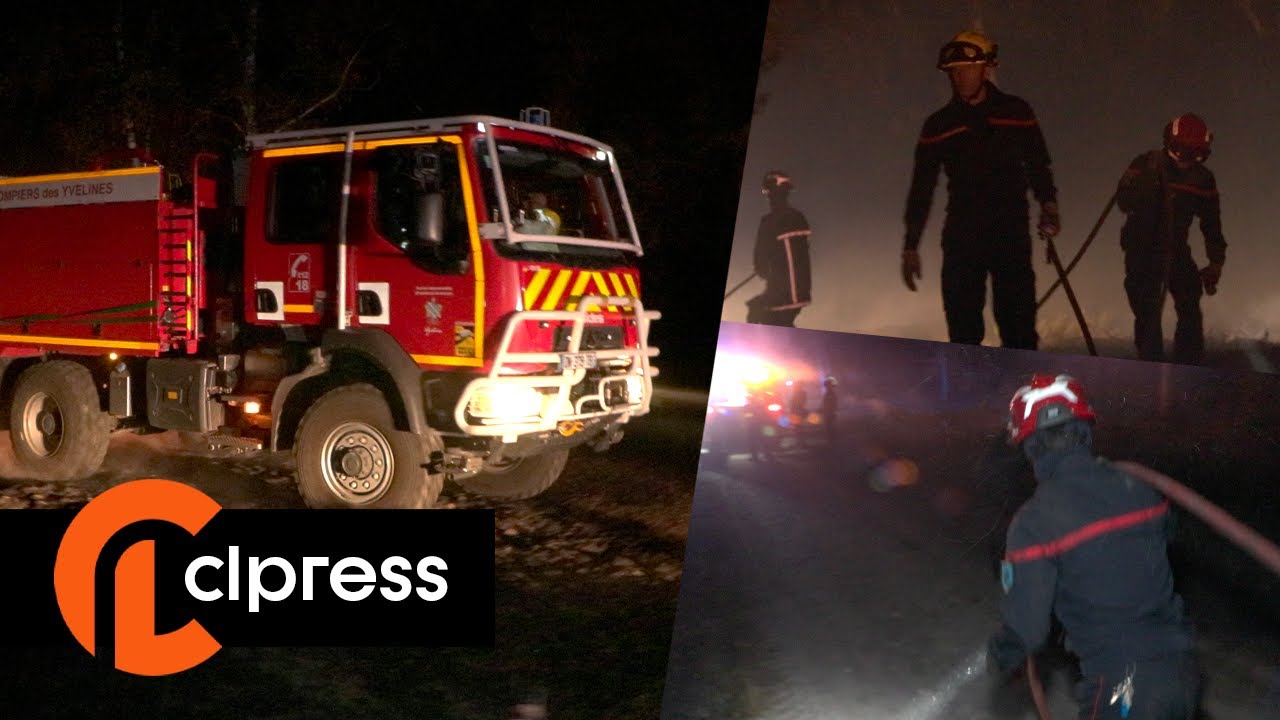 Feu de forêt dans les Yvelines près de Rambouillet (19/20 juillet 2022, Rochefort-en-Yvelines) [4K]
