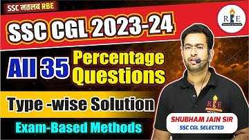 SSC CGL 2023-2024 Tier-1 all percentage questions solution type-wise| Understand the exam level
