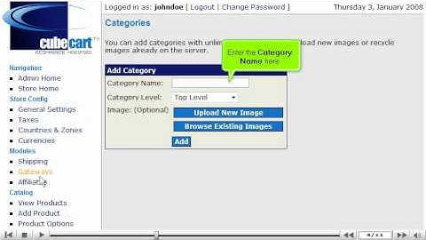Add categories to your store in CubeCart by VodaHost web hosting