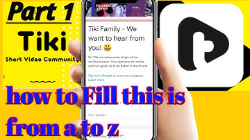 Tiki Creators Survey| Tiki family ( we want to hear from you How to fill this from| RBR teach