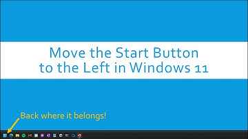 Move the Start Button to the left in Windows 11