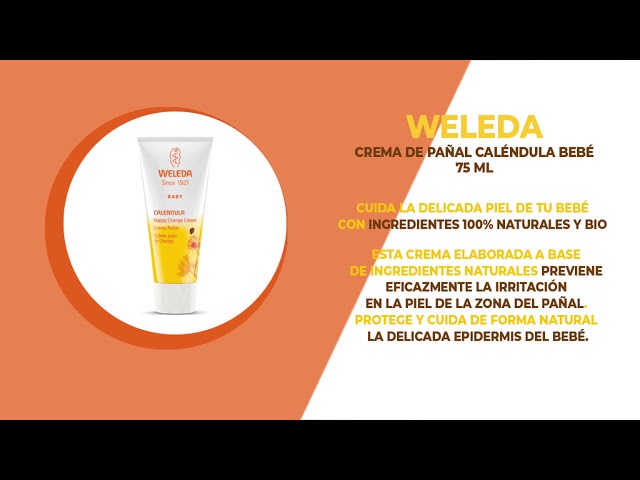 Crema pañal Weleda con ingredientes 100% naturales 