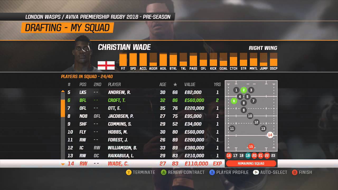 Rugby Challenge 2 Career Mode How to buy players - YouTube