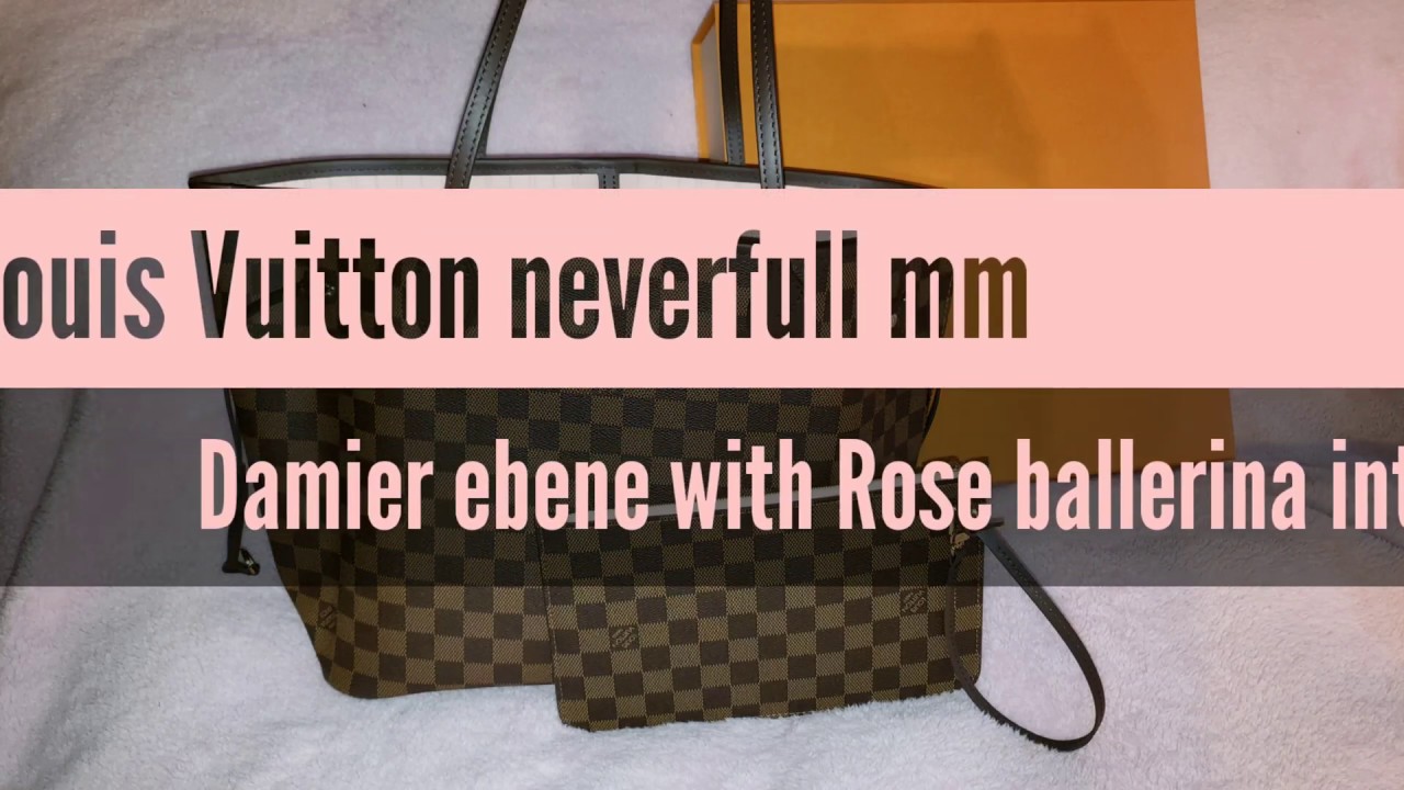 UNBOXING Louis Vuitton Neverfull MM Damier Ebene Rose ballerina - YouTube