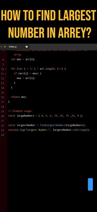 How to find largest number in arrey? #leetcode #javascript - YouTube image.
