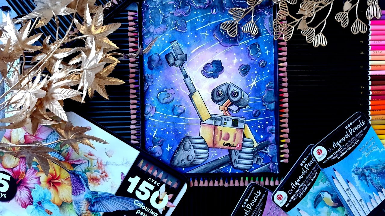 Je test les 150 crayons (AVEC) + 36 crayons aquarellables (decotime) ACTION (Coloriages adultes 💙)