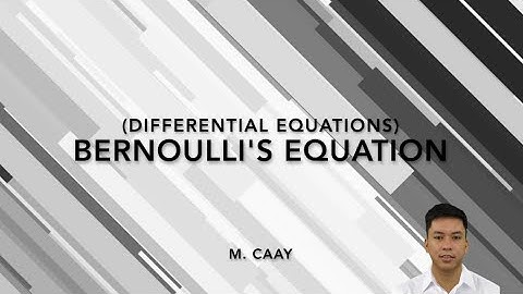 Bernoulli Equation (Differential Equation)