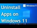 How to uninstall apps and programs in windows 11