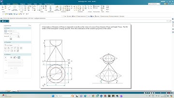Isometric Projection 02: Hemisphere placed centrally over vertex of cone