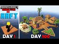I survived 100 days on a raft in minecraft hardcore