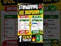 Excel Dropdown Trick 🔥 Professional Sheet in 30 Sec #exceltips #dropdownlist #excelsort