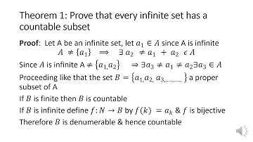 Theorems on countable & uncountable sets